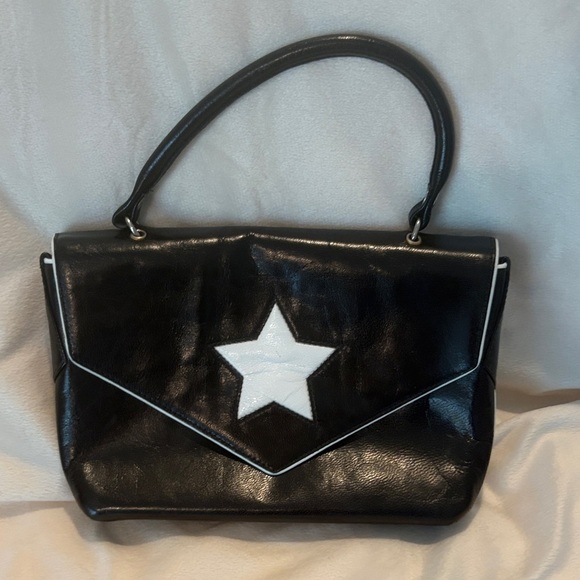 kerry stansfield Handbags - Kerry Stansfield - Black w/white Star handmade leather Handbag